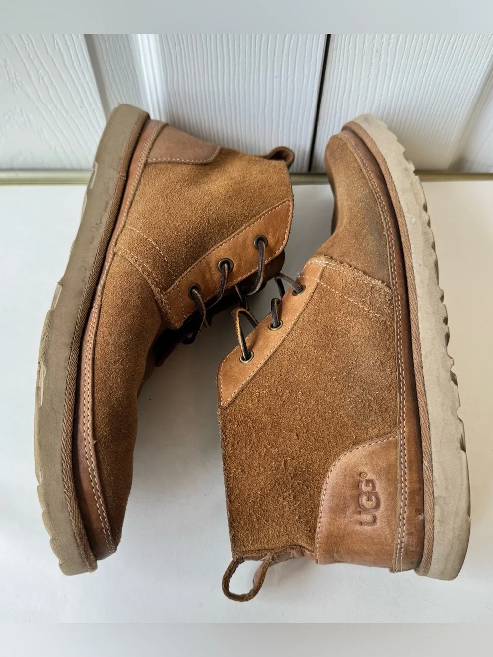 Ugg Brown Leather Chukka Boots Mens Size 10 Workwear Chore Outdoor